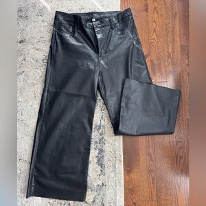 Kut from the Kloth Black Coated Meg Wide Leg Pants Fab Ab